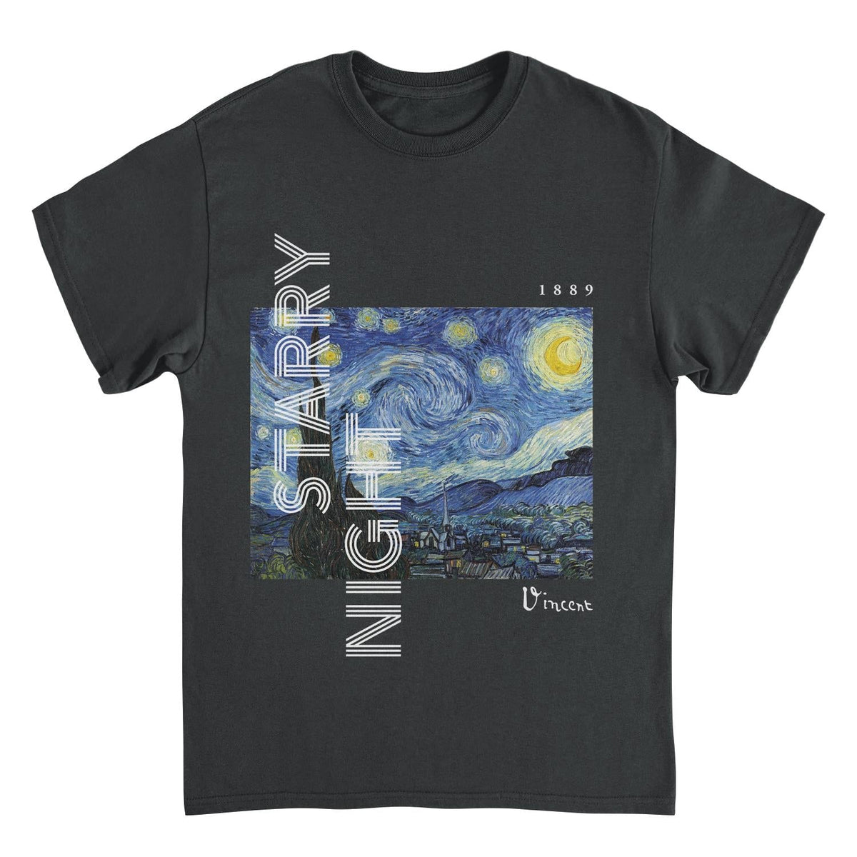 Classic Paintings Starry Night Van Gogh Black T-Shirt