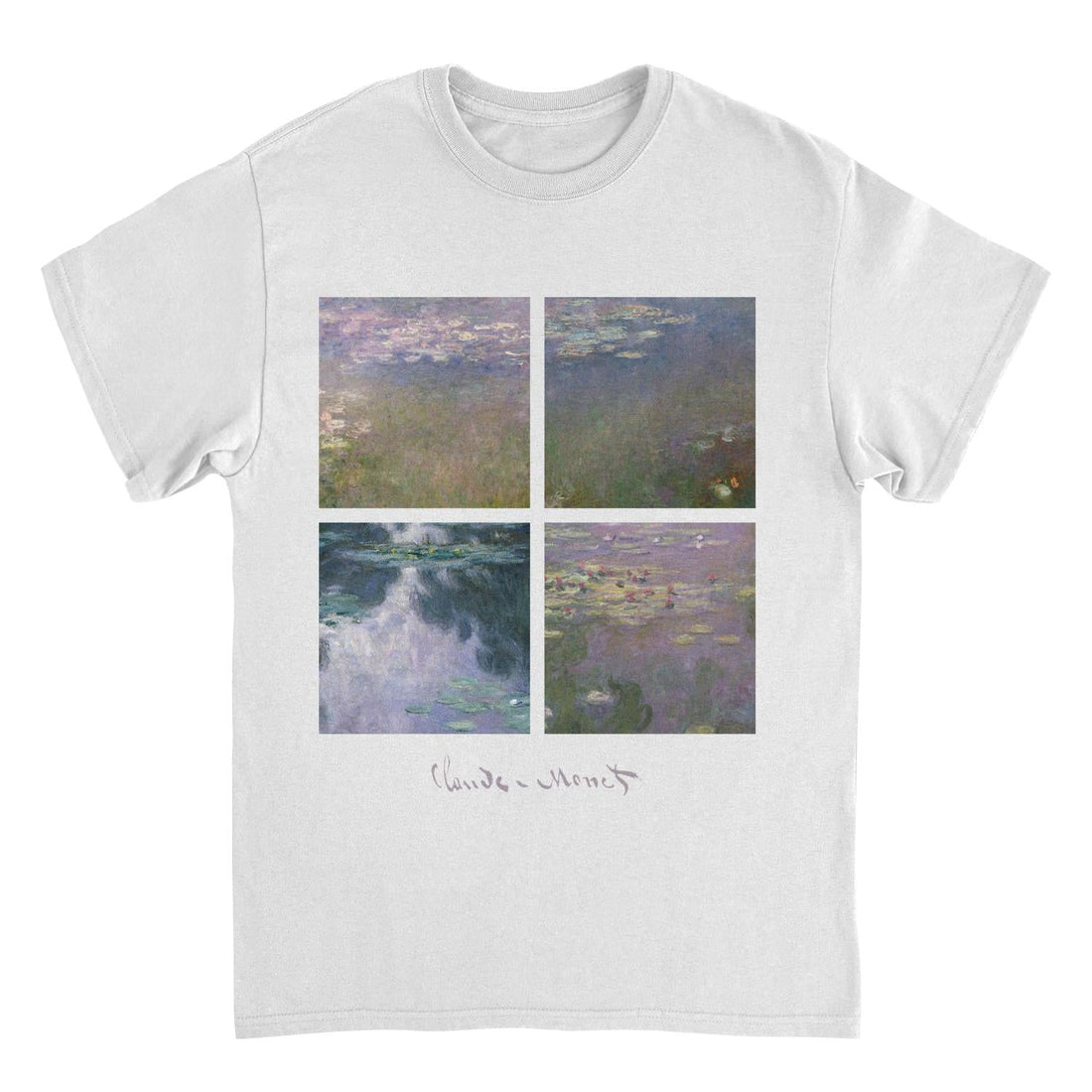 Classic Paintings Water Lilly Collection Monet White T-Shirt