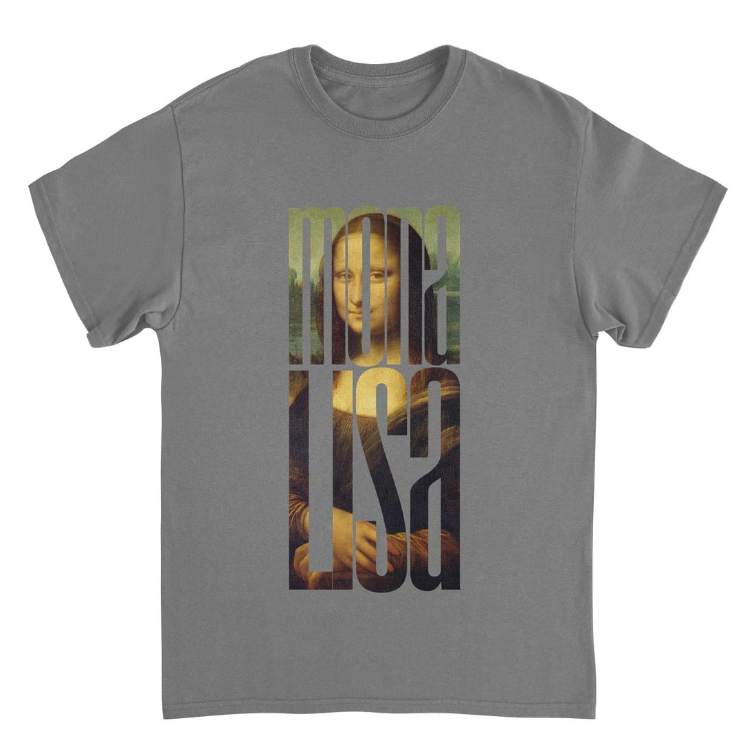 Classic Paintings Mona Lisa Cut Da Vinci Charcoal T-Shirt