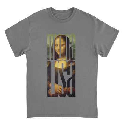 Classic Paintings Mona Lisa Cut Da Vinci Charcoal T-Shirt