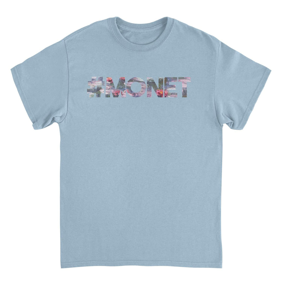 Classic Paintings Hashtag Monet Water Lillies Light Blue T-Shirt