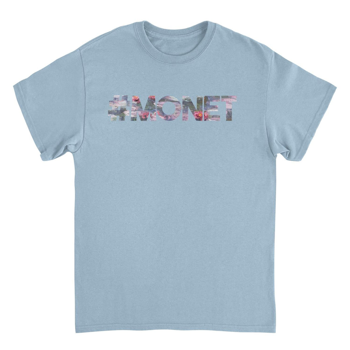 Classic Paintings Hashtag Monet Water Lillies Light Blue T-Shirt