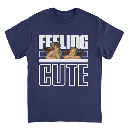 Classic Paintings Cherubs Feeling Cute Raphael Navy T-Shirt
