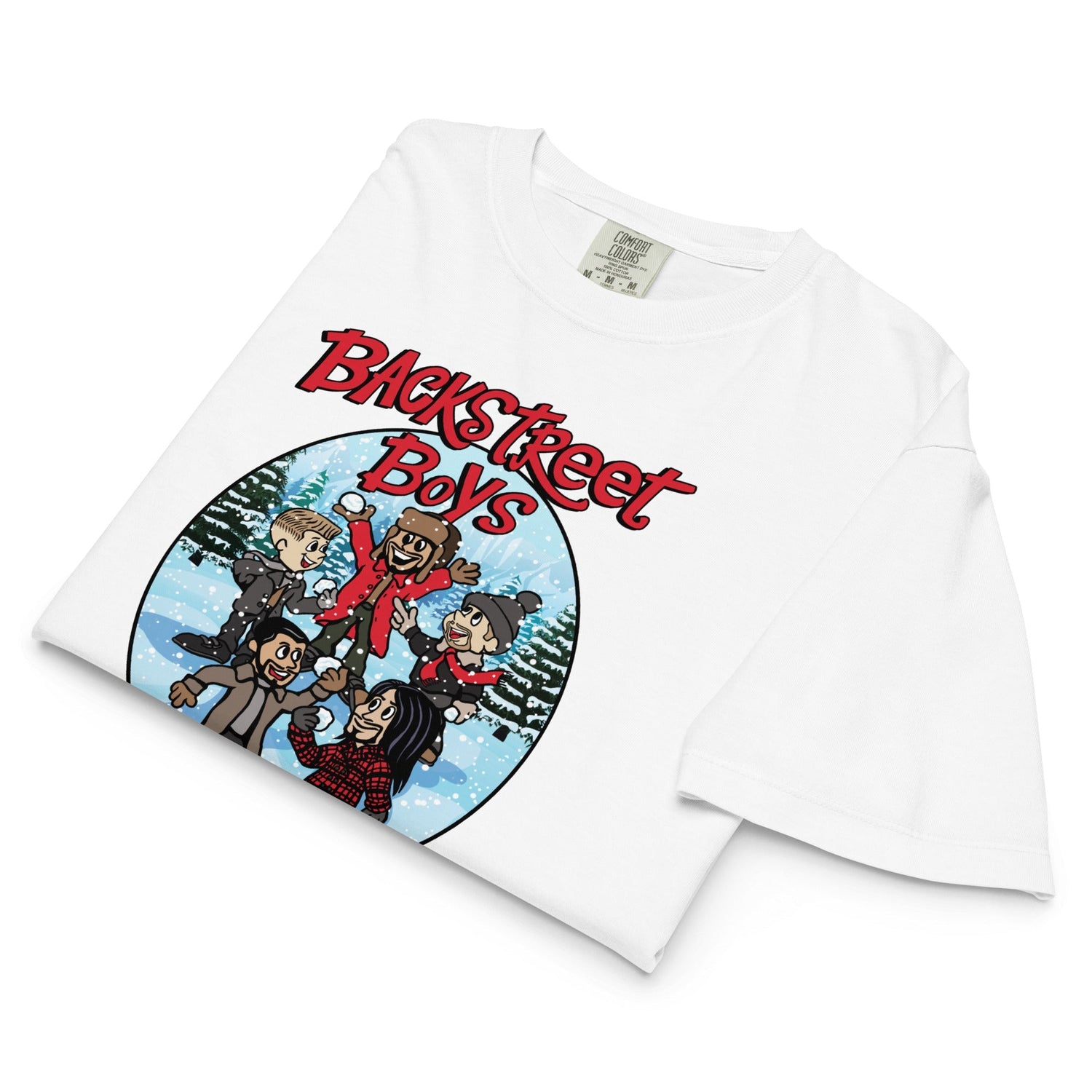 Backstreet Boys A Very Backstreet Christmas Mineral Wash Womens Crop Top