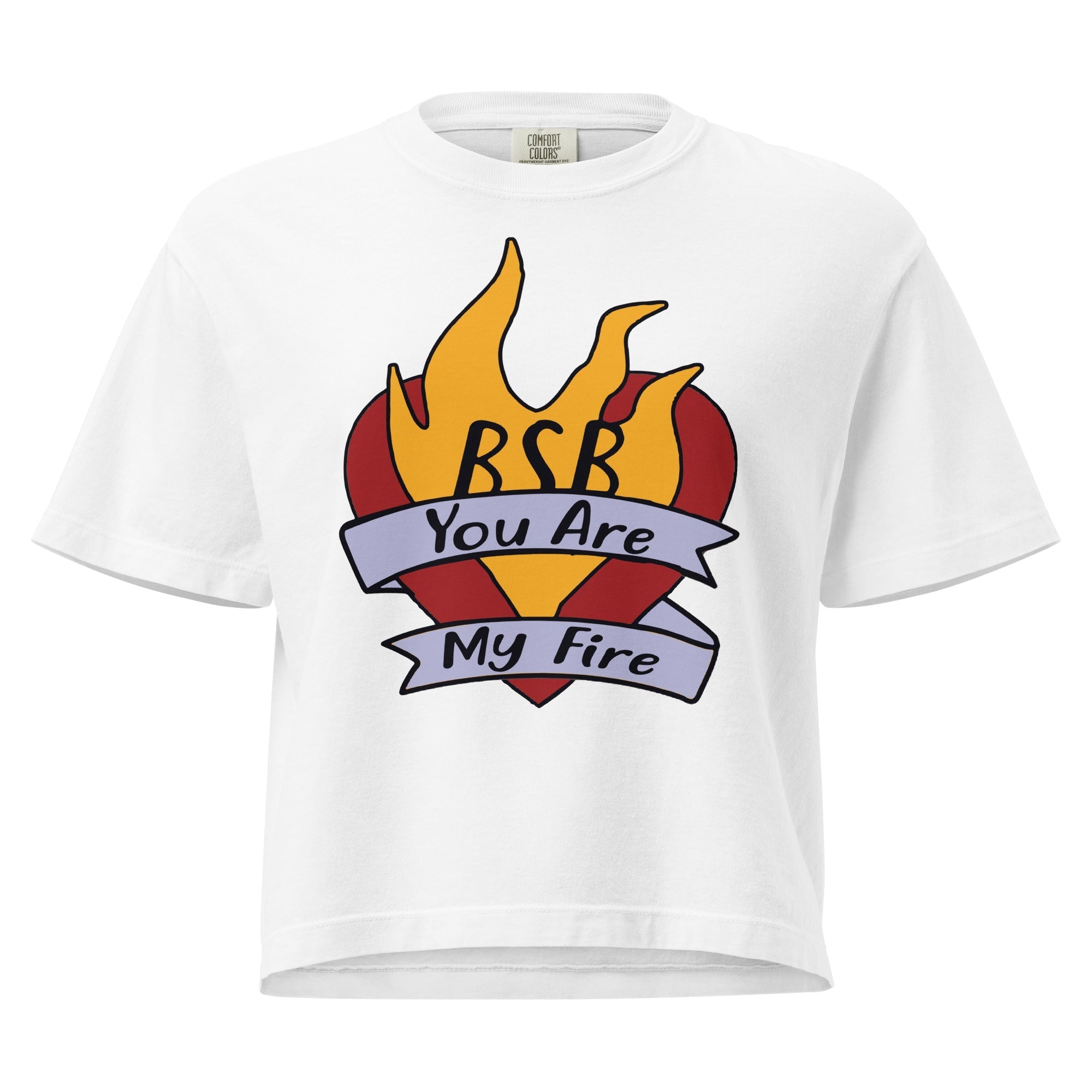 Backstreet Boys Hand Sketched Heart Mineral Wash Womens Crop Top