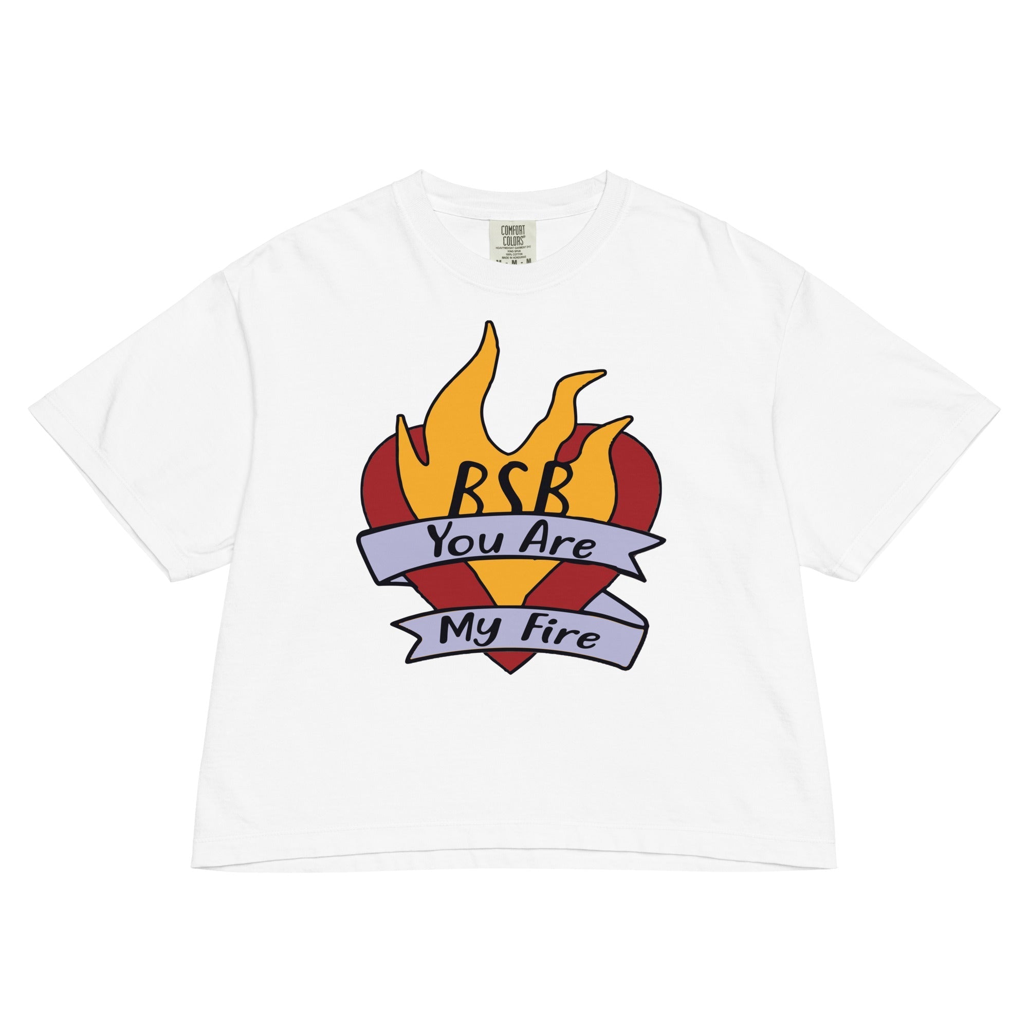 Backstreet Boys Hand Sketched Heart Mineral Wash Womens Crop Top