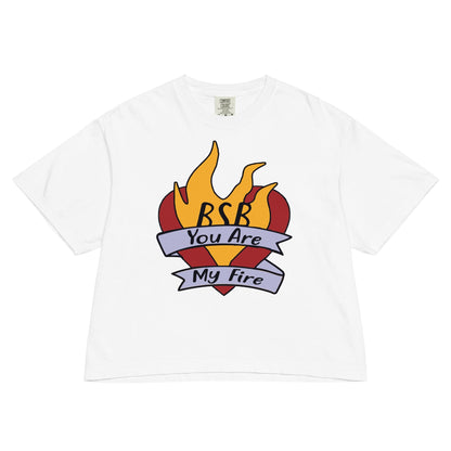 Backstreet Boys Hand Sketched Heart Mineral Wash Womens Crop Top