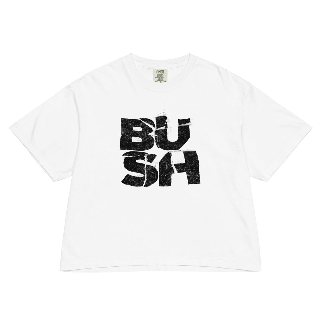 Bush Stacked Logo Mineral Wash Womens Crop Top