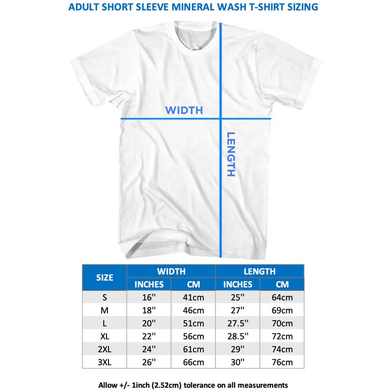 a white t - shirt with the measurements for each item