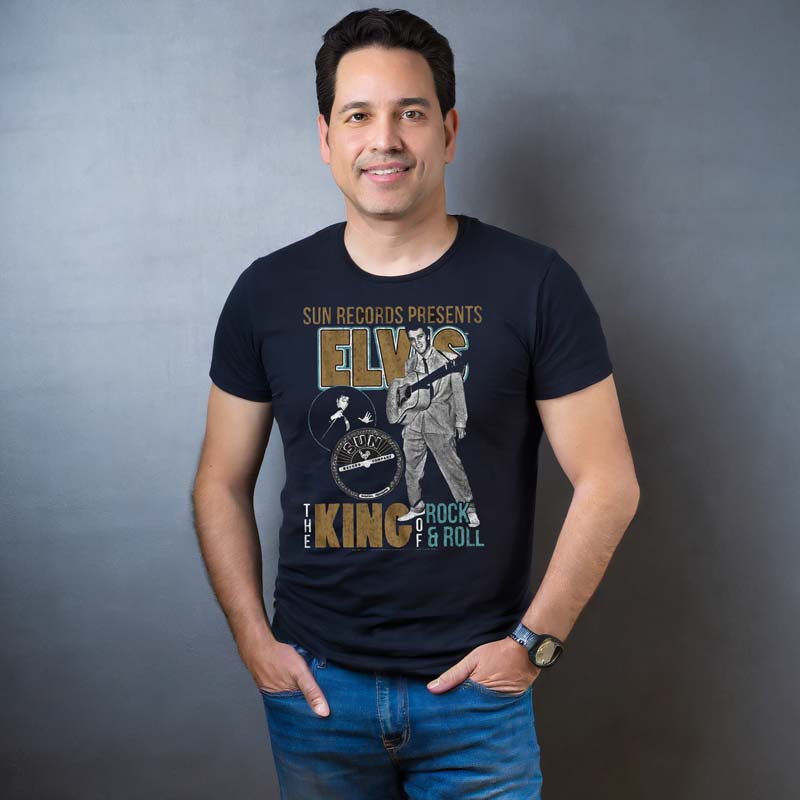 SUN RECORDS Eye-Catching T-Shirt, Elvis King of RnR