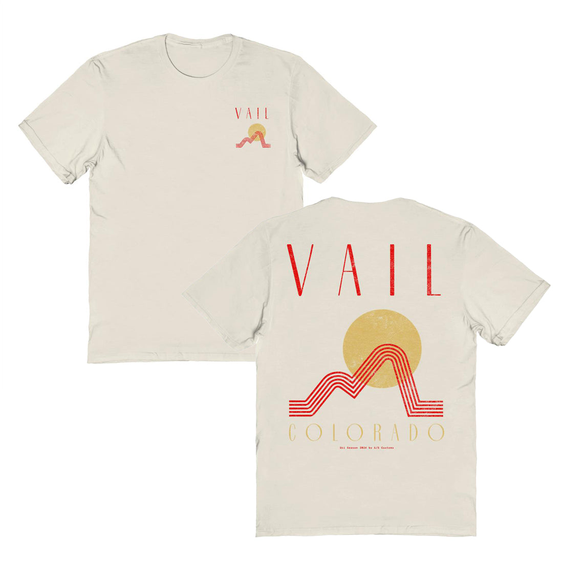 Skiing &amp; Snowboarding Vail Front &amp; Back Print T-Shirt