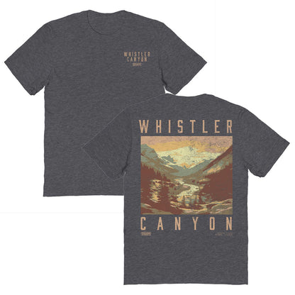 Skiing Whistler Dark Heather Front &amp; Back Print T-Shirt