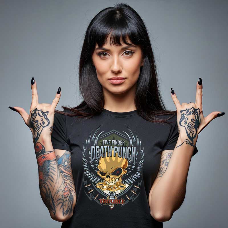 FIVE FINGER DEATH PUNCH Attractive T-Shirt, Trouble