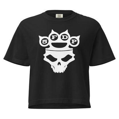 Five Finger Death Punch In Your Face Mineral Wash Womens Crop Top