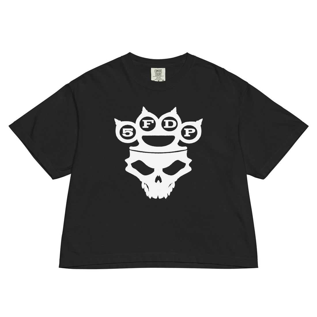 Five Finger Death Punch In Your Face Mineral Wash Womens Crop Top