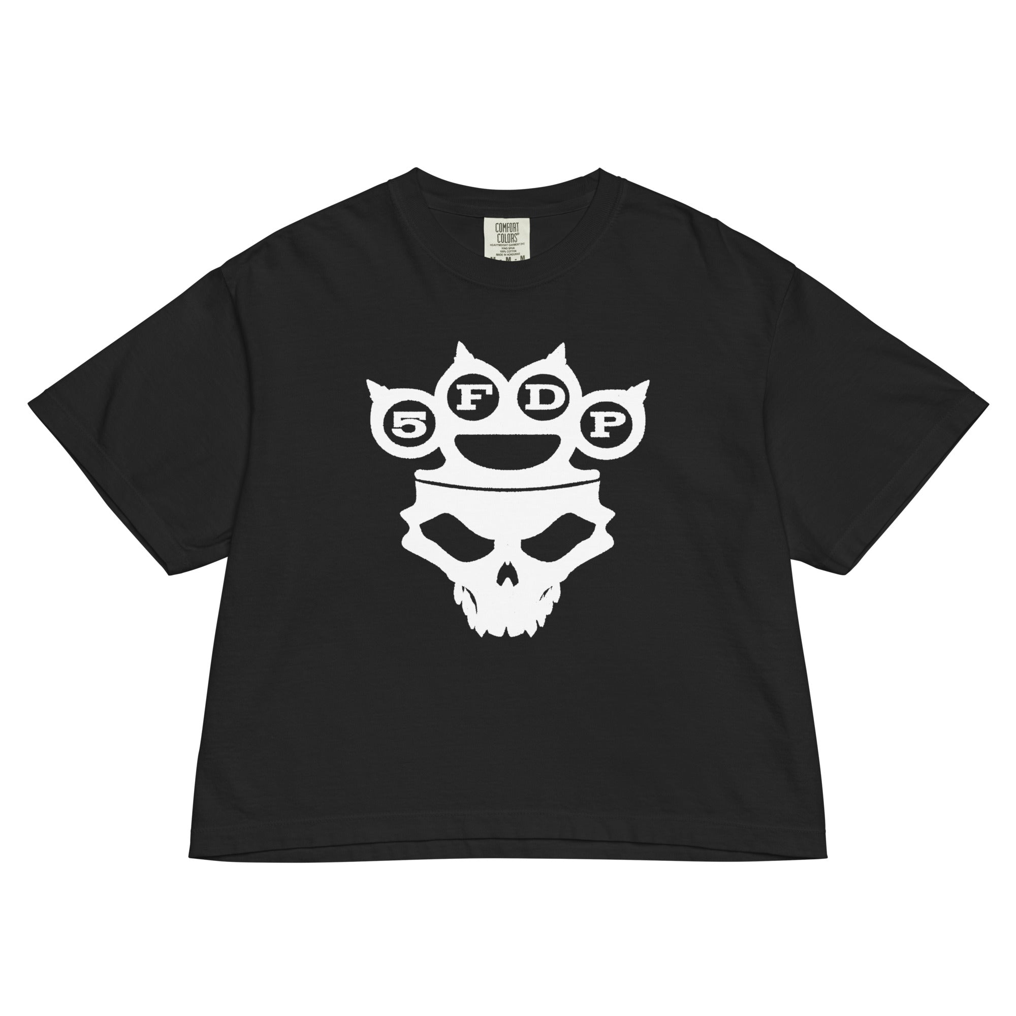 Five Finger Death Punch In Your Face Mineral Wash Womens Crop Top