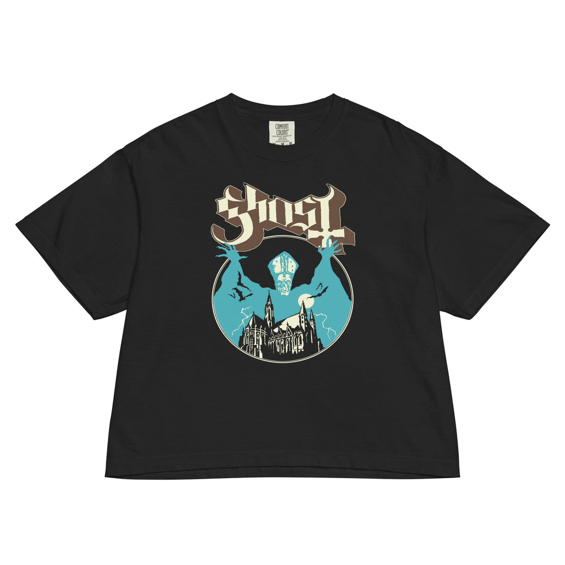 Ghost Castle Mineral Wash Womens Crop Top