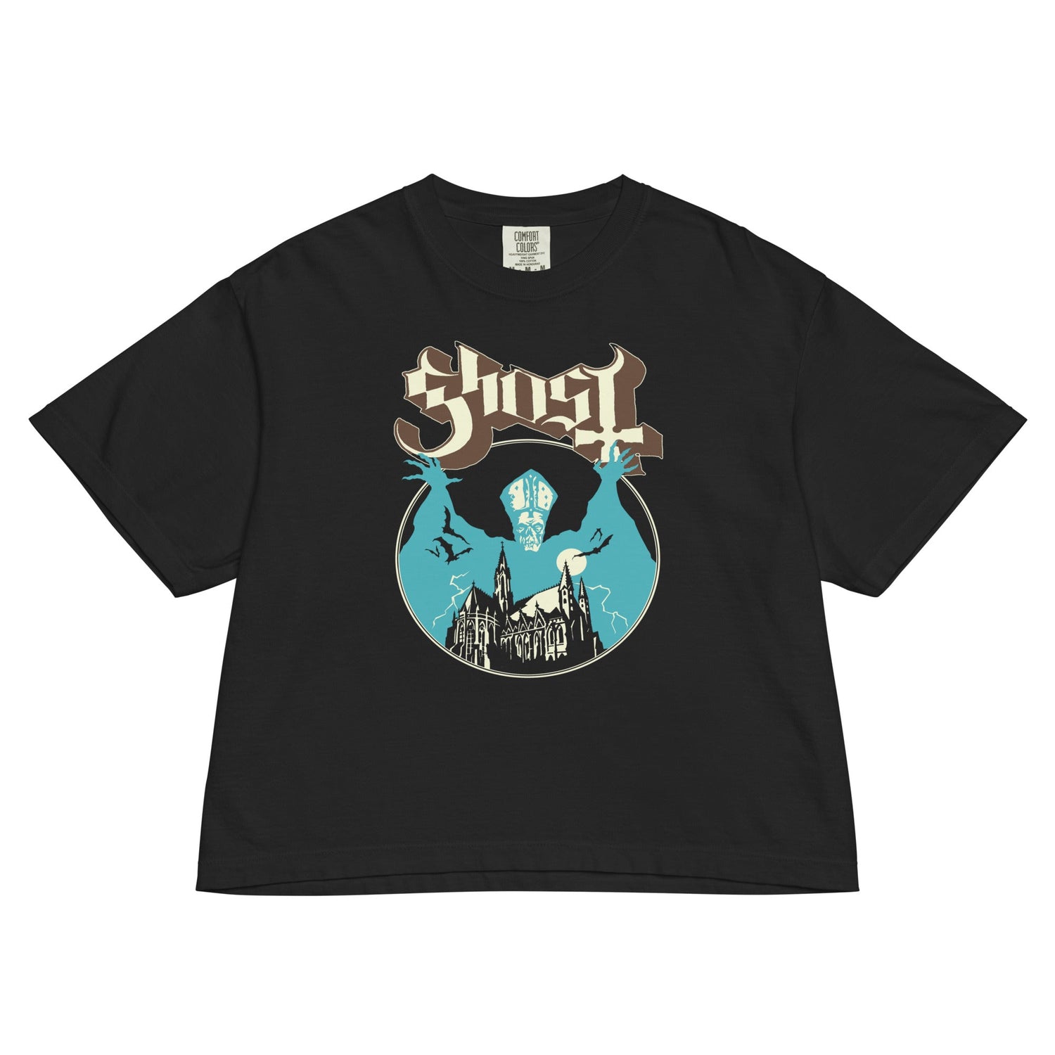 Ghost Castle Mineral Wash Womens Crop Top