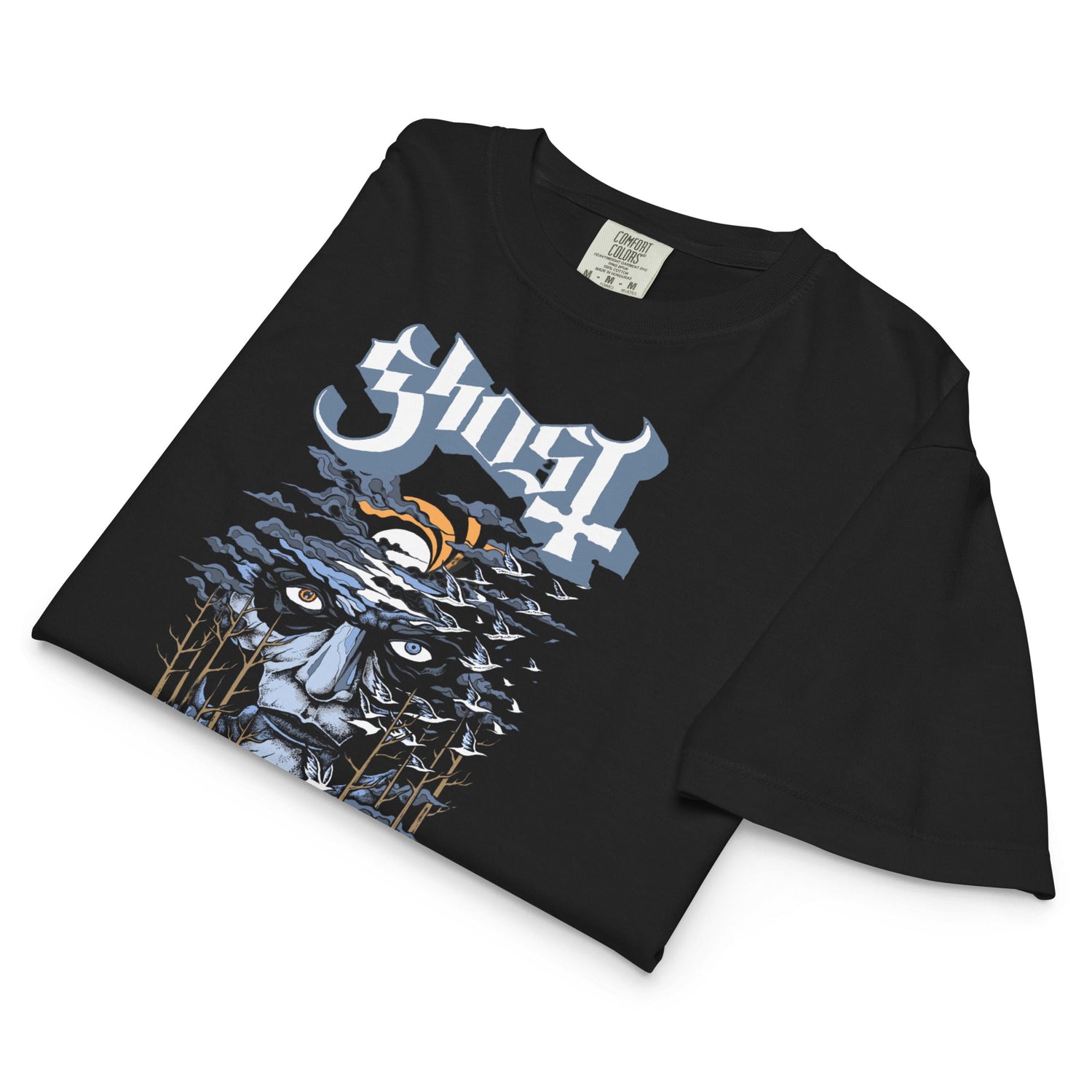 Ghost Into the Night Mineral Wash Womens Crop Top