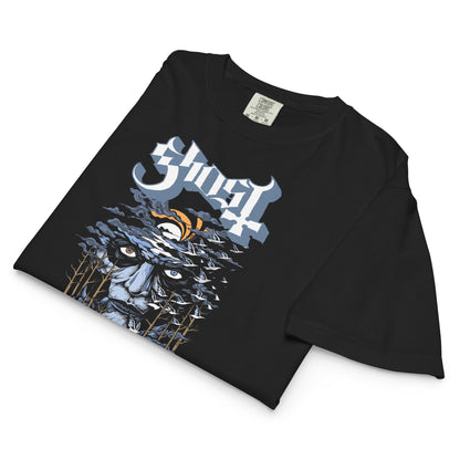 Ghost Into the Night Mineral Wash Womens Crop Top