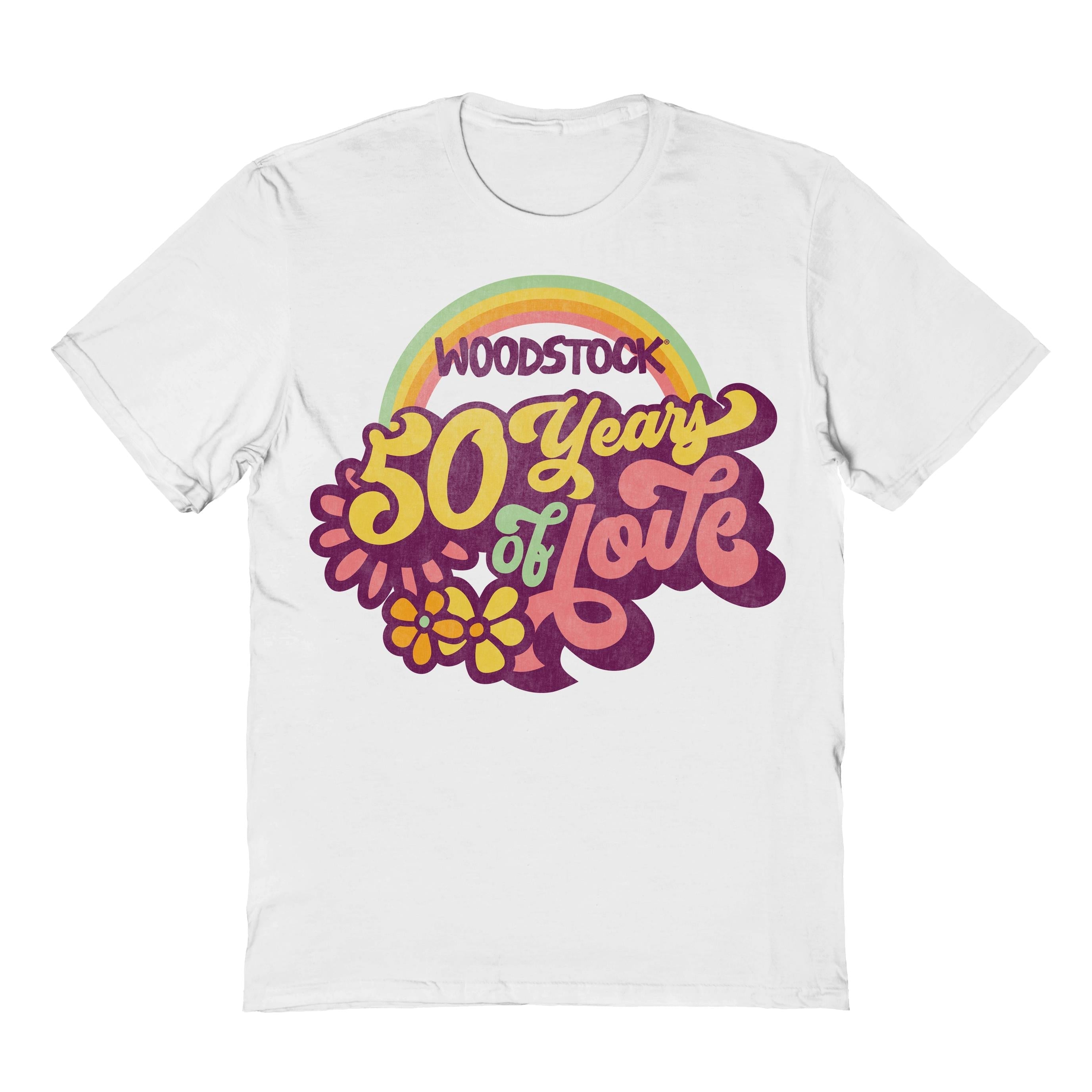 Woodstock 50 Years Groovy Text T-Shirt