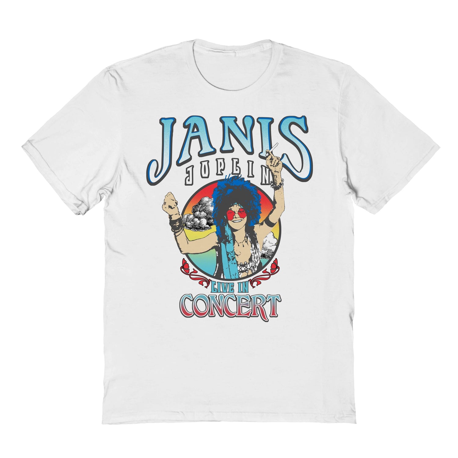 Janis Joplin Live White T-Shirt