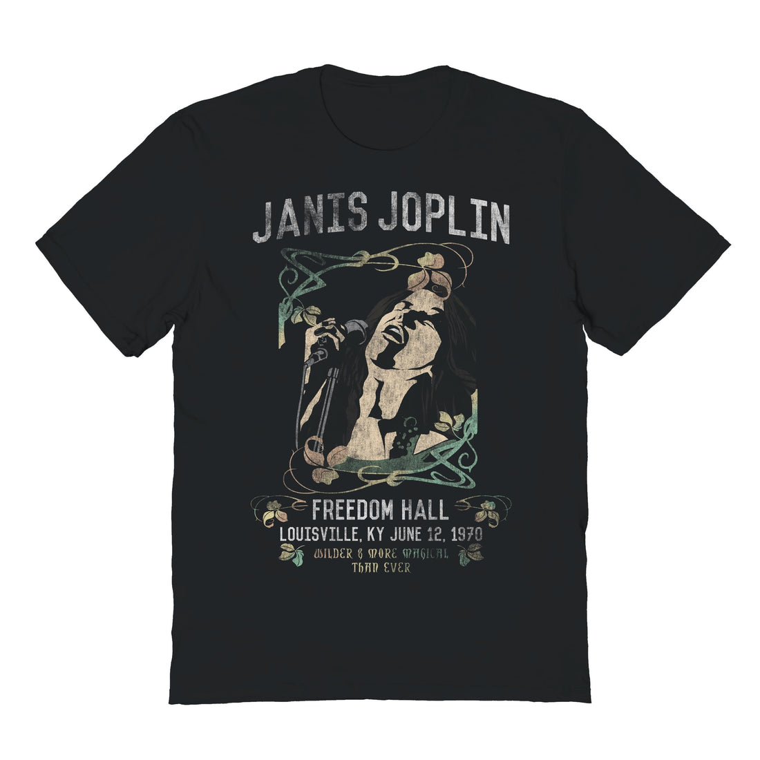 Janis Joplin Poster Floral T-Shirt