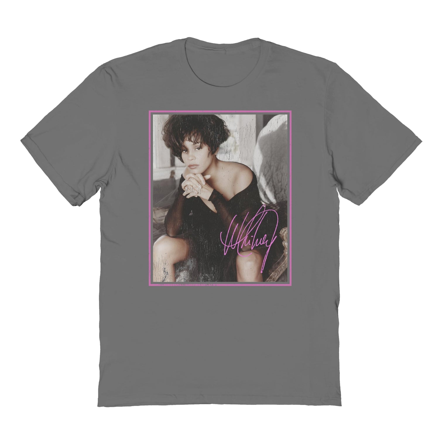 Whitney Houston Vintage Gaze Charcoal T-Shirt