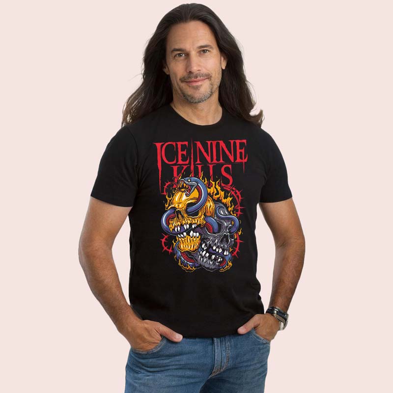 ICE NINE KILLS Eye-Catching T-Shirt, Snake Skulls