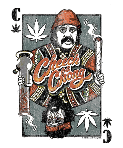 Cheech &amp; Chong Playing Card King Character Distressed T-Shirt