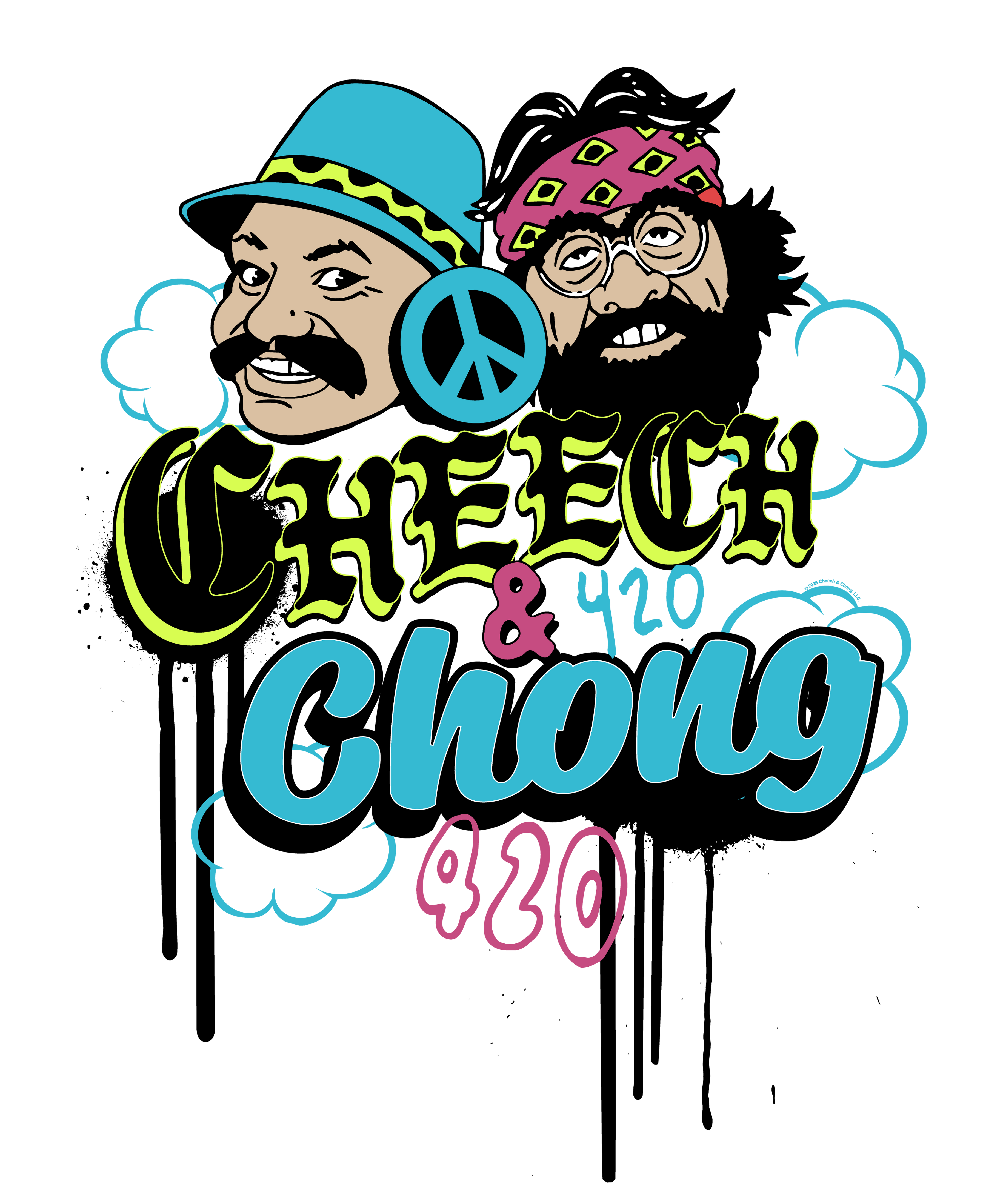 Cheech &amp; Chong 420 Duo Peace Sign T-Shirt
