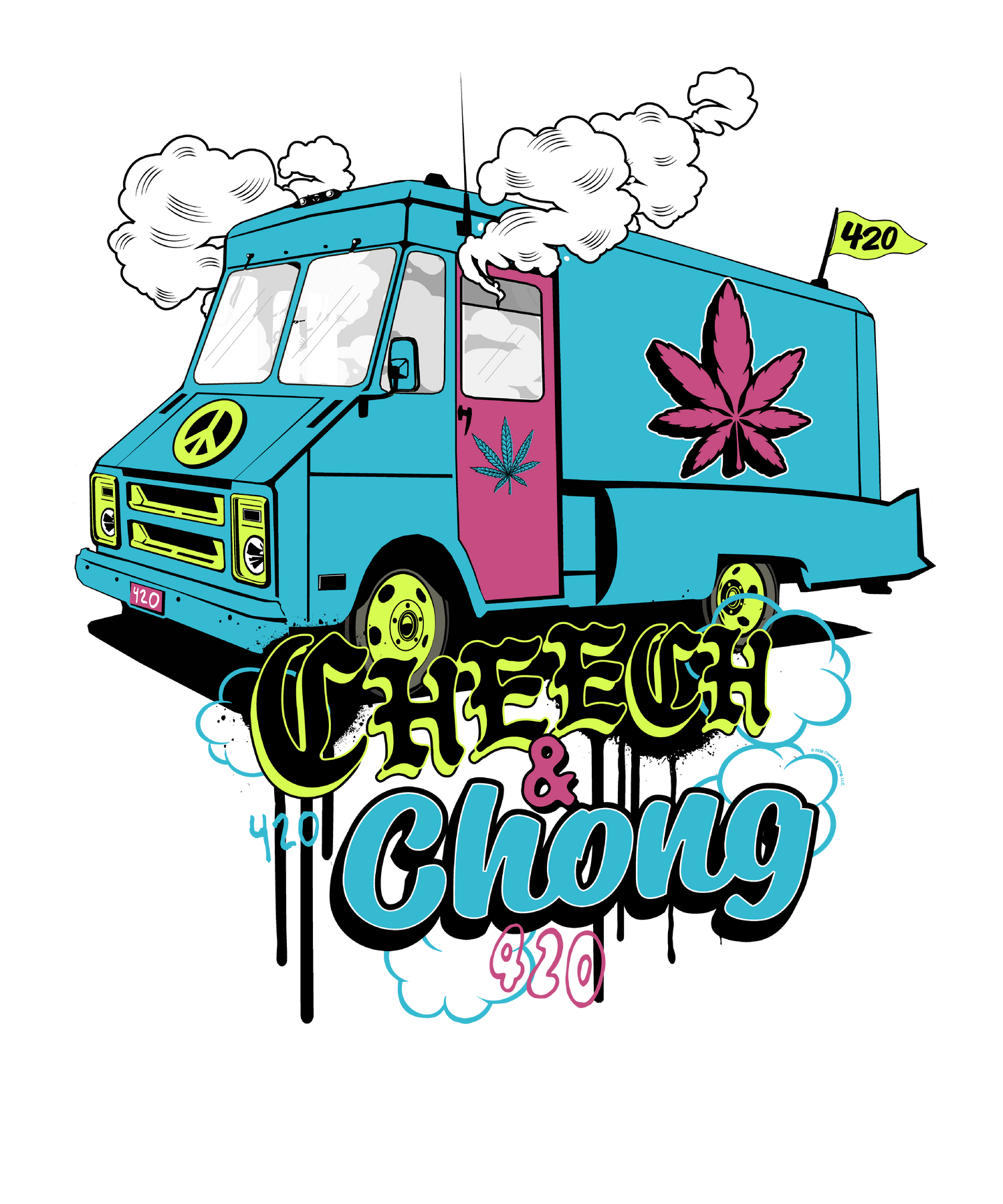 Cheech &amp; Chong 420 Truck Leaf T-Shirt