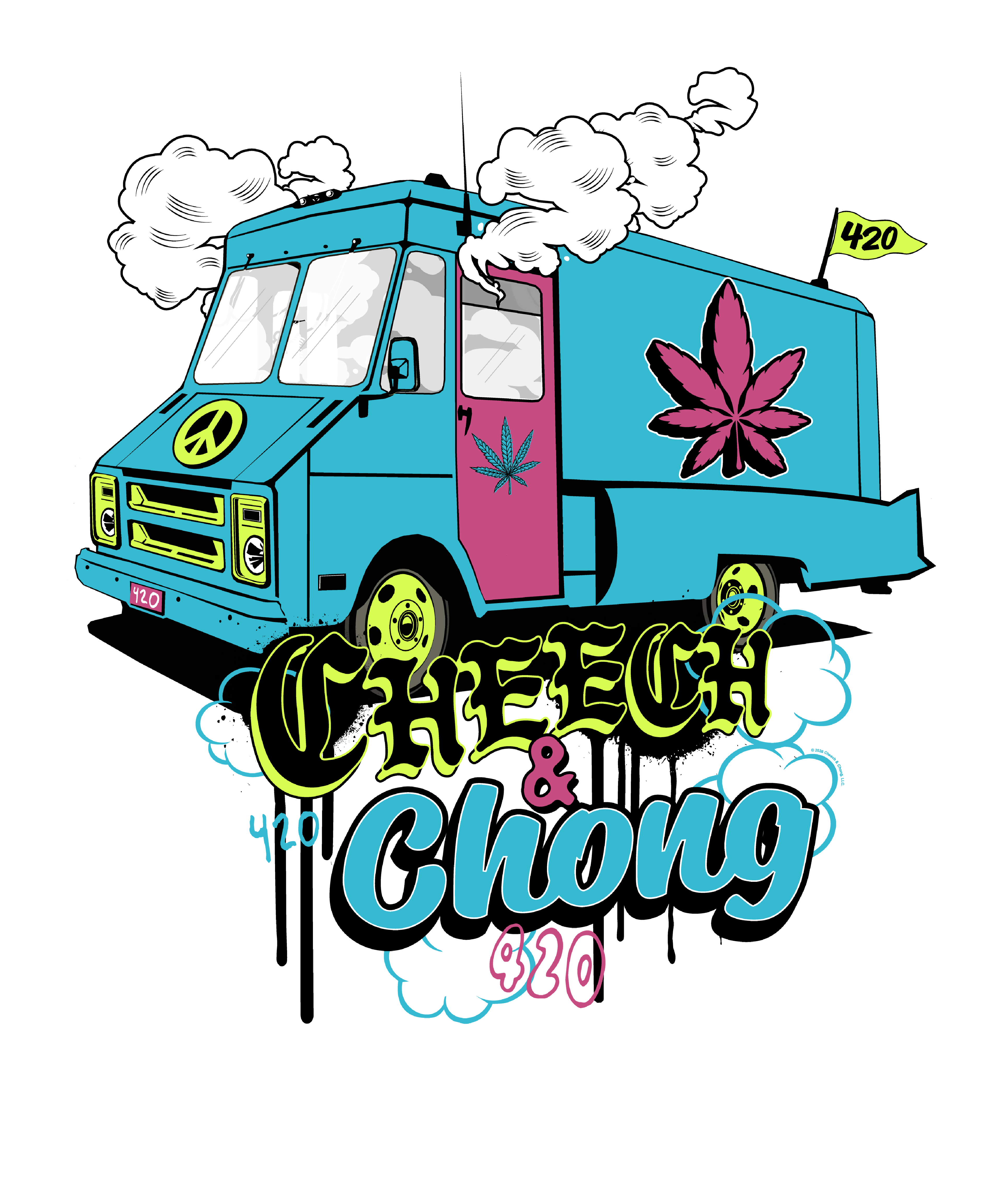 Cheech &amp; Chong 420 Truck Leaf T-Shirt
