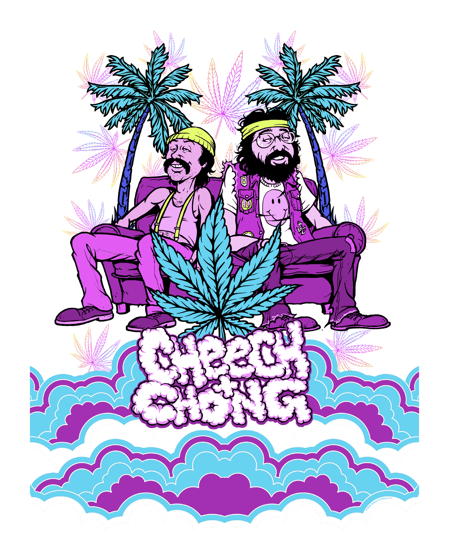 Cheech &amp; Chong Cloud Logo Couch Cartoon T-Shirt