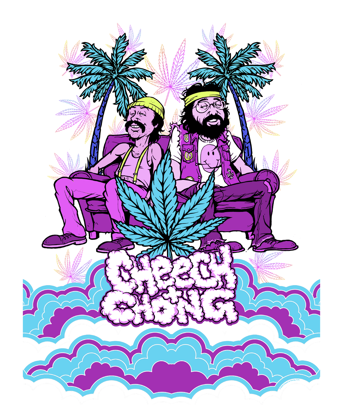 Cheech &amp; Chong Cloud Logo Couch Cartoon T-Shirt