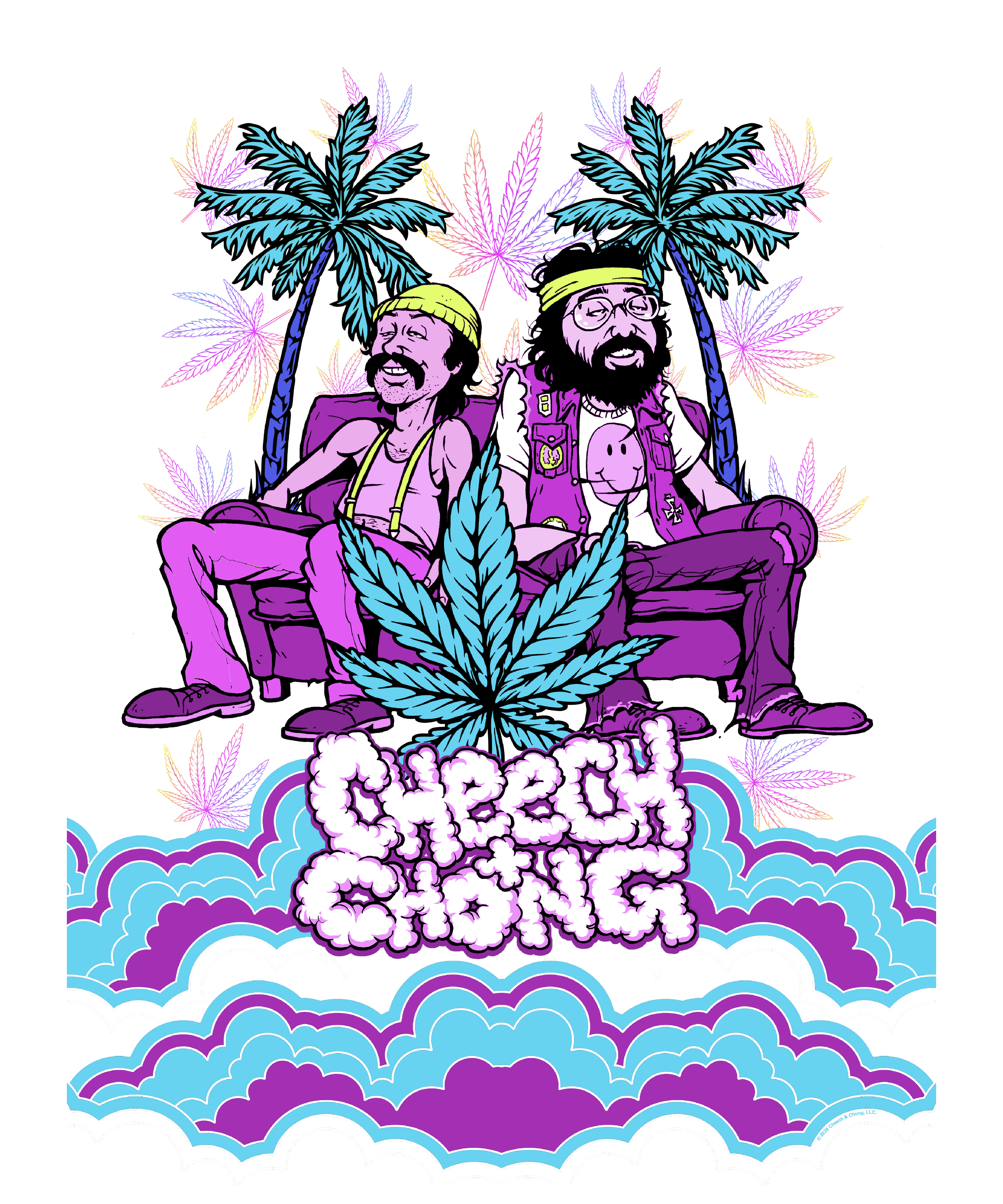 Cheech &amp; Chong Cloud Logo Couch Cartoon T-Shirt