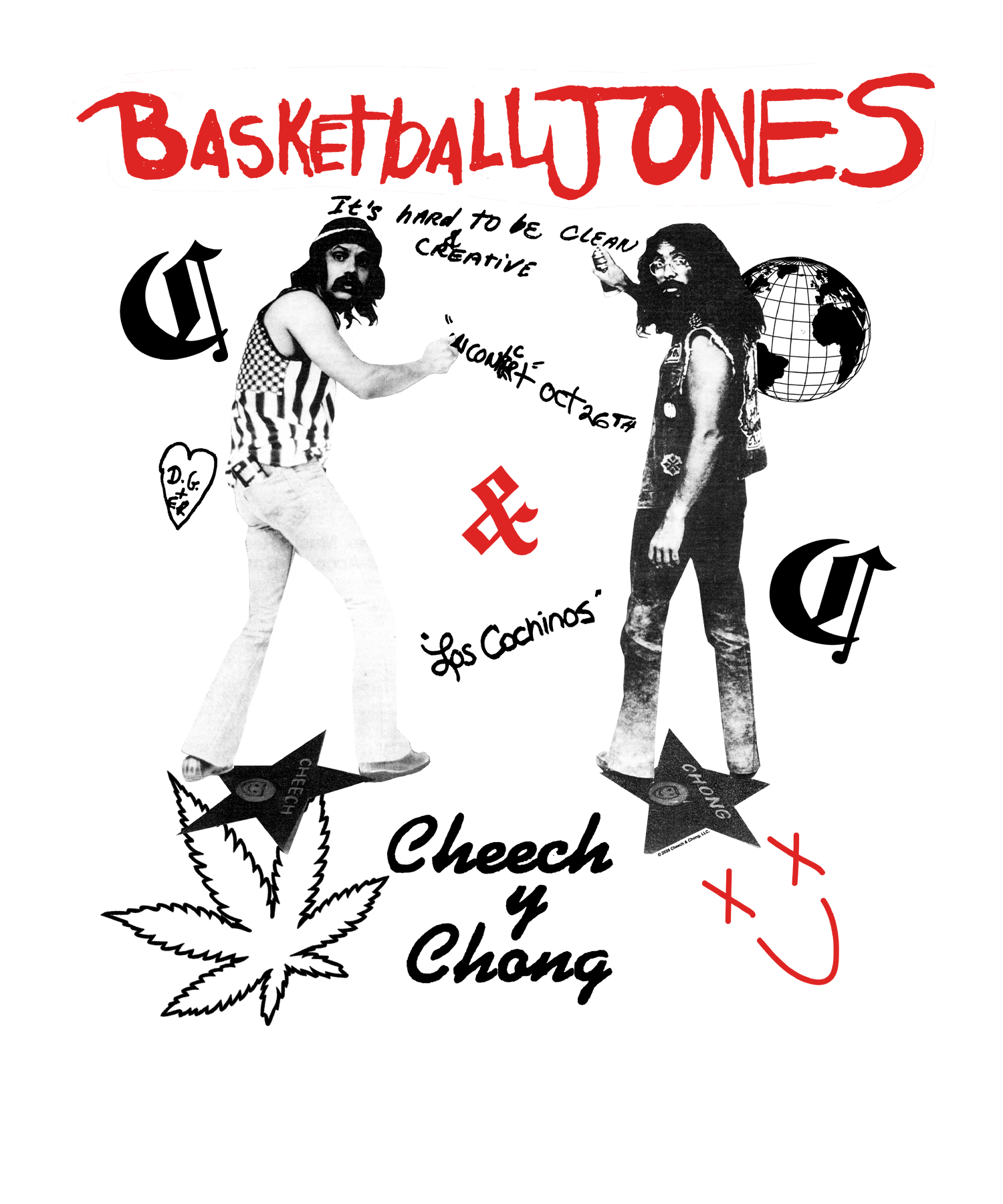 Cheech &amp; Chong Basketball Jones Retro T-Shirt