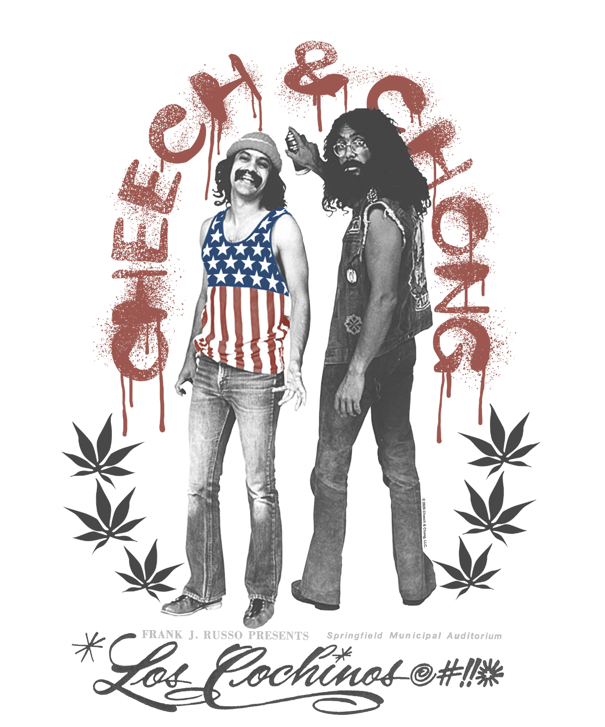 Cheech &amp; Chong Los Cochinos Retro Concert Poster T-Shirt