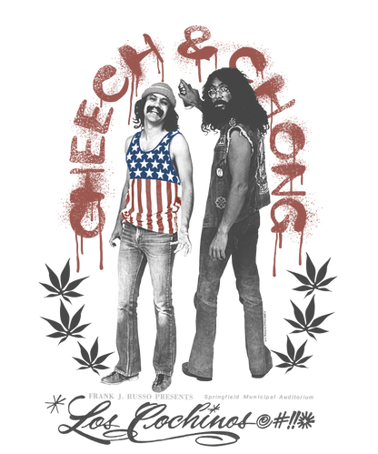 Cheech &amp; Chong Los Cochinos Retro Concert Poster T-Shirt
