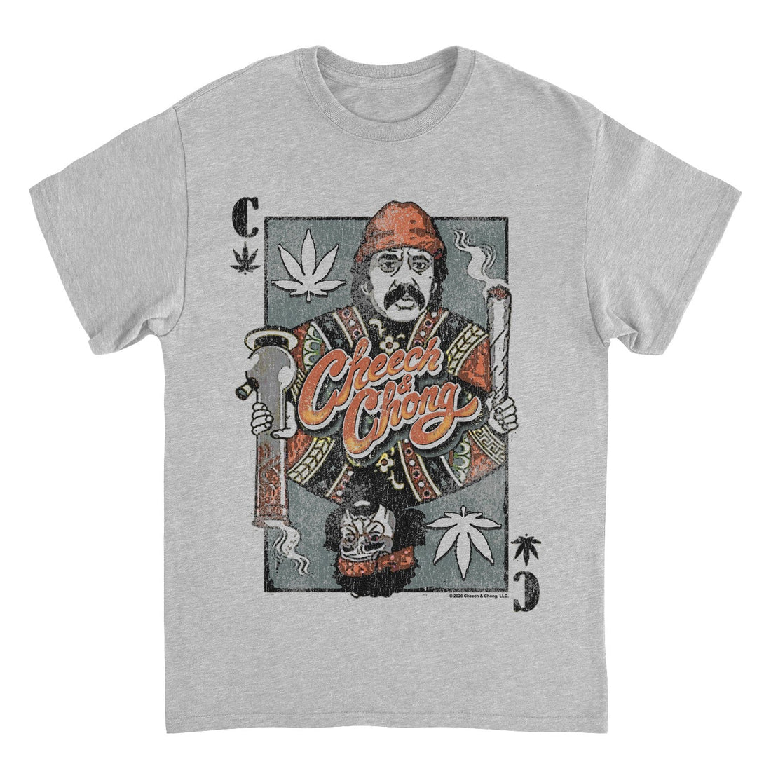 Cheech &amp; Chong Playing Card King Character Distressed T-Shirt