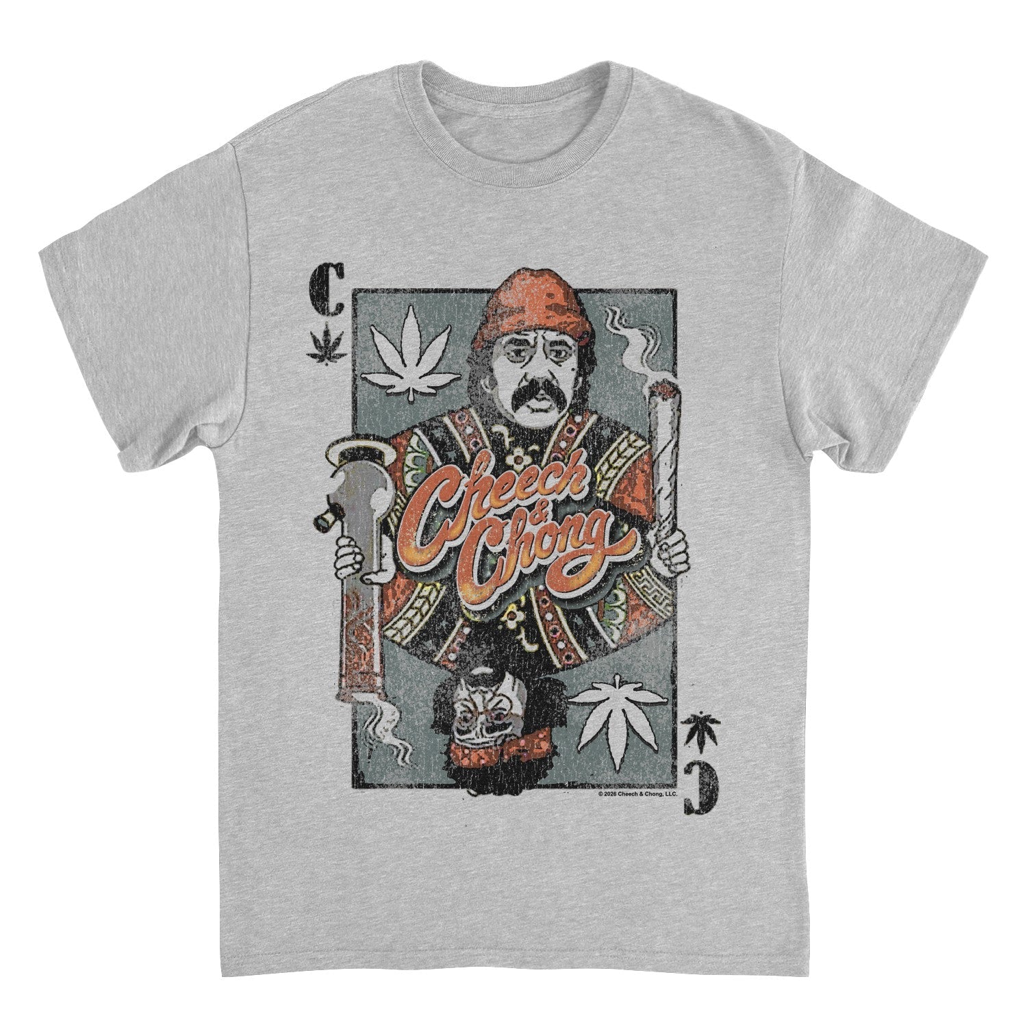 Cheech &amp; Chong Playing Card King Character Distressed T-Shirt