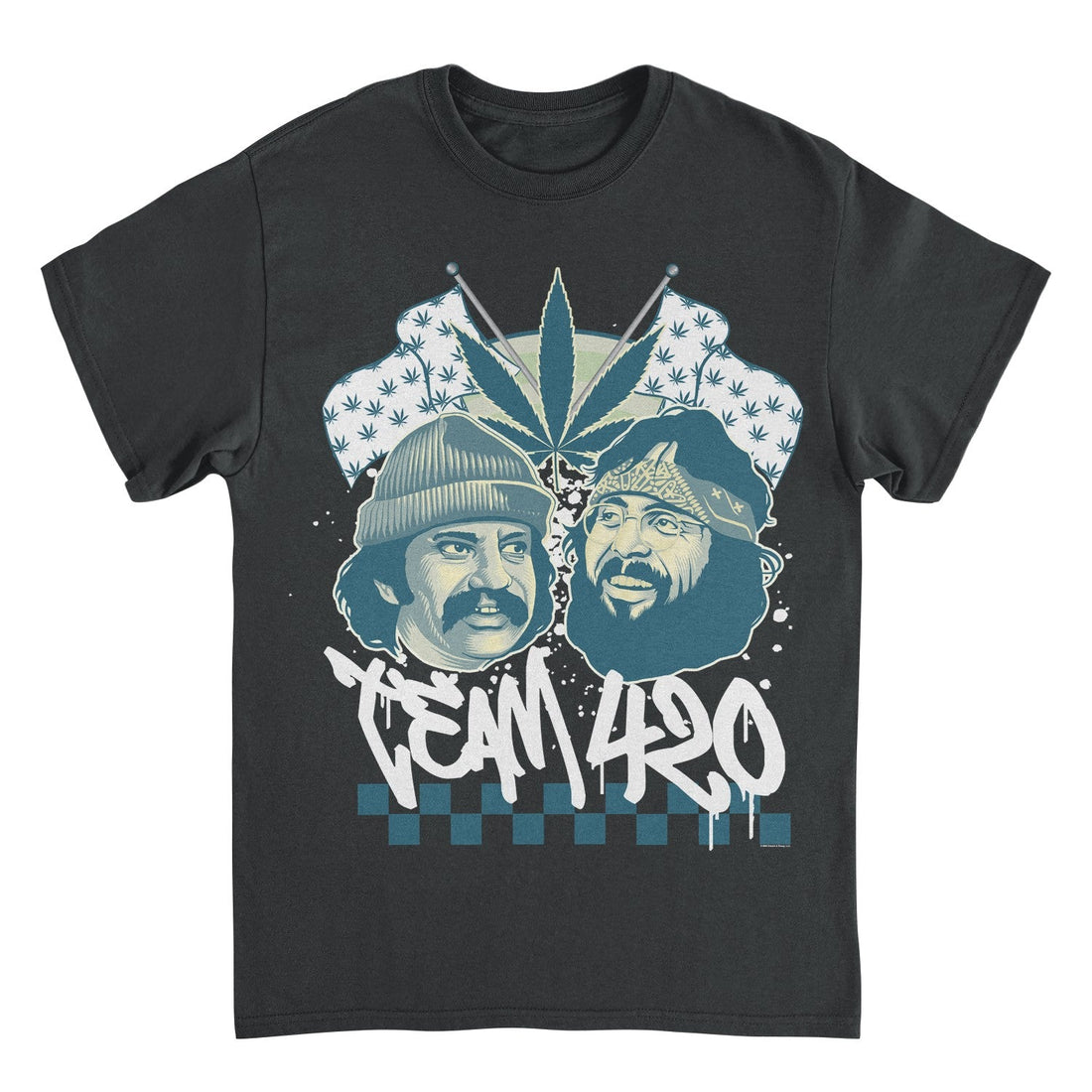 Cheech &amp; Chong Team 420 Duo Leaf Flags T-Shirt