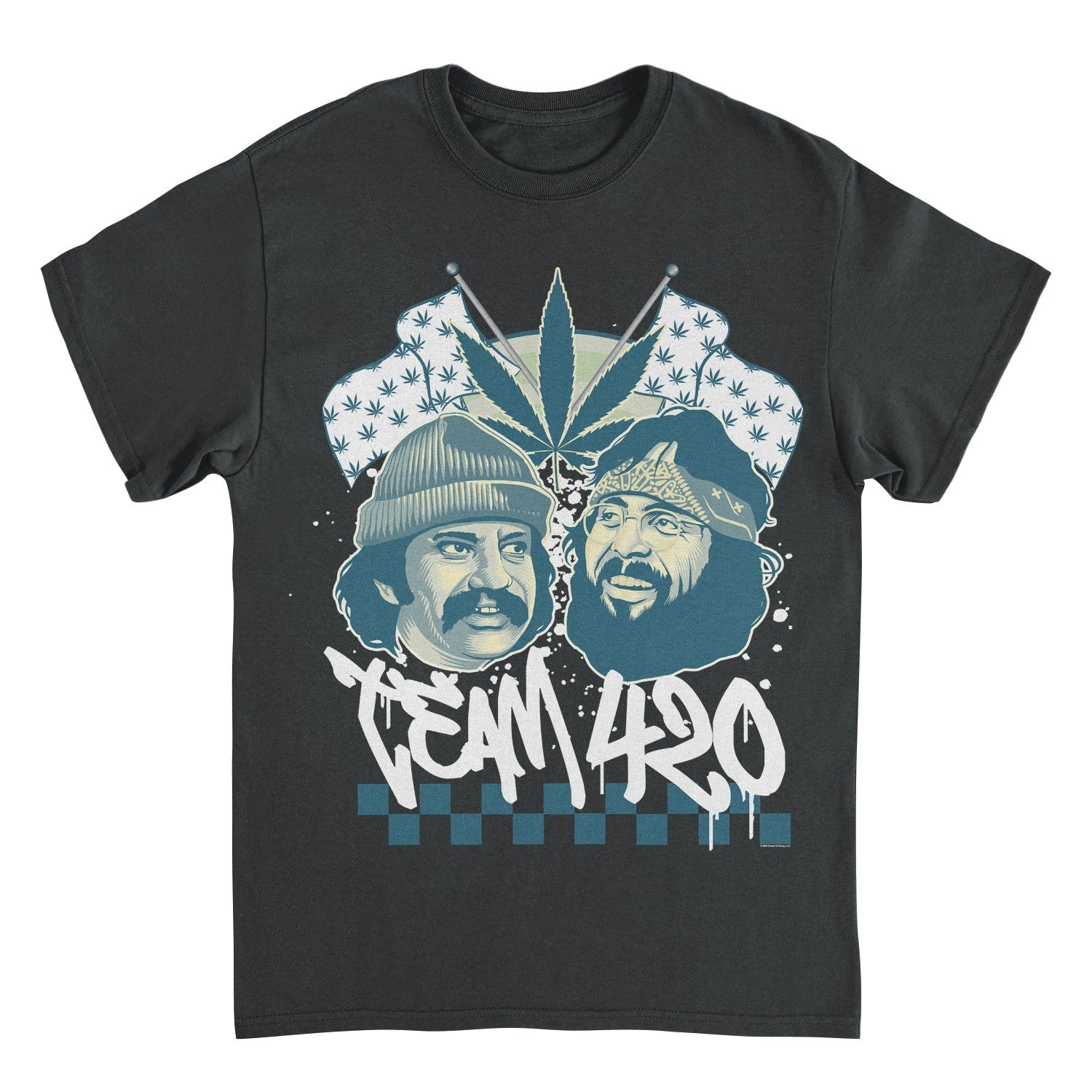 Cheech &amp; Chong Team 420 Duo Leaf Flags T-Shirt