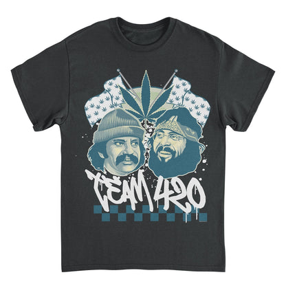 Cheech &amp; Chong Team 420 Duo Leaf Flags T-Shirt