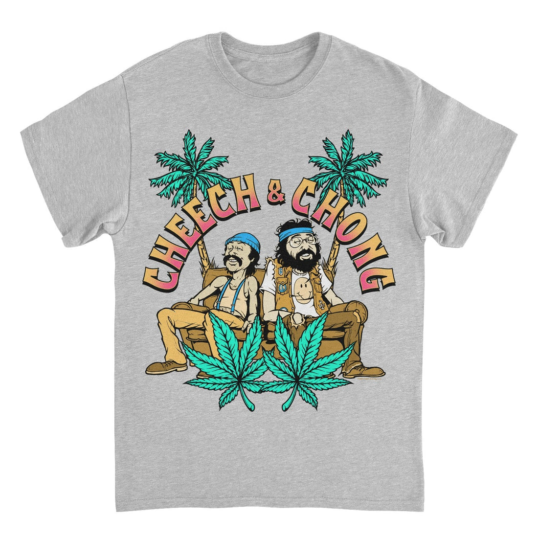 Cheech &amp; Chong Cartoon Couch Palm Trees T-Shirt