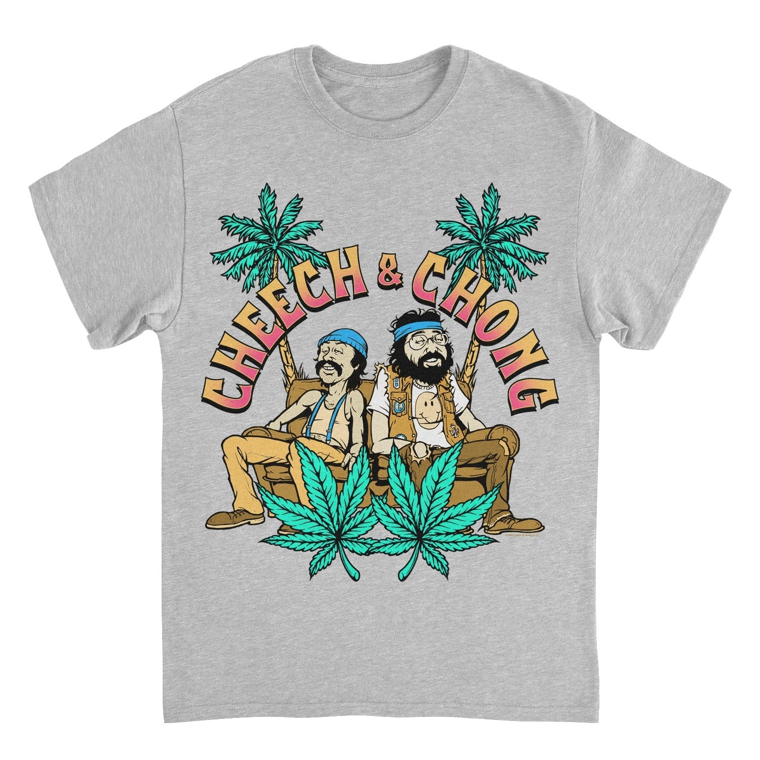 Cheech &amp; Chong Cartoon Couch Palm Trees T-Shirt