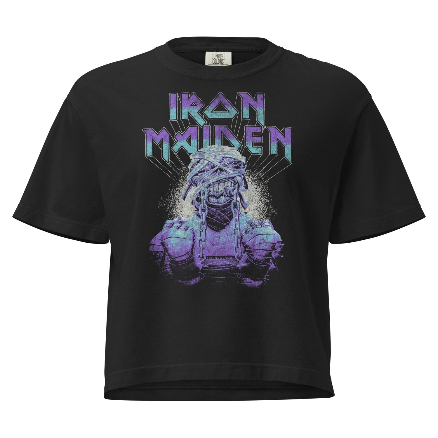 Iron Maiden Free Eddie Vintage Mineral Wash Womens Crop Top