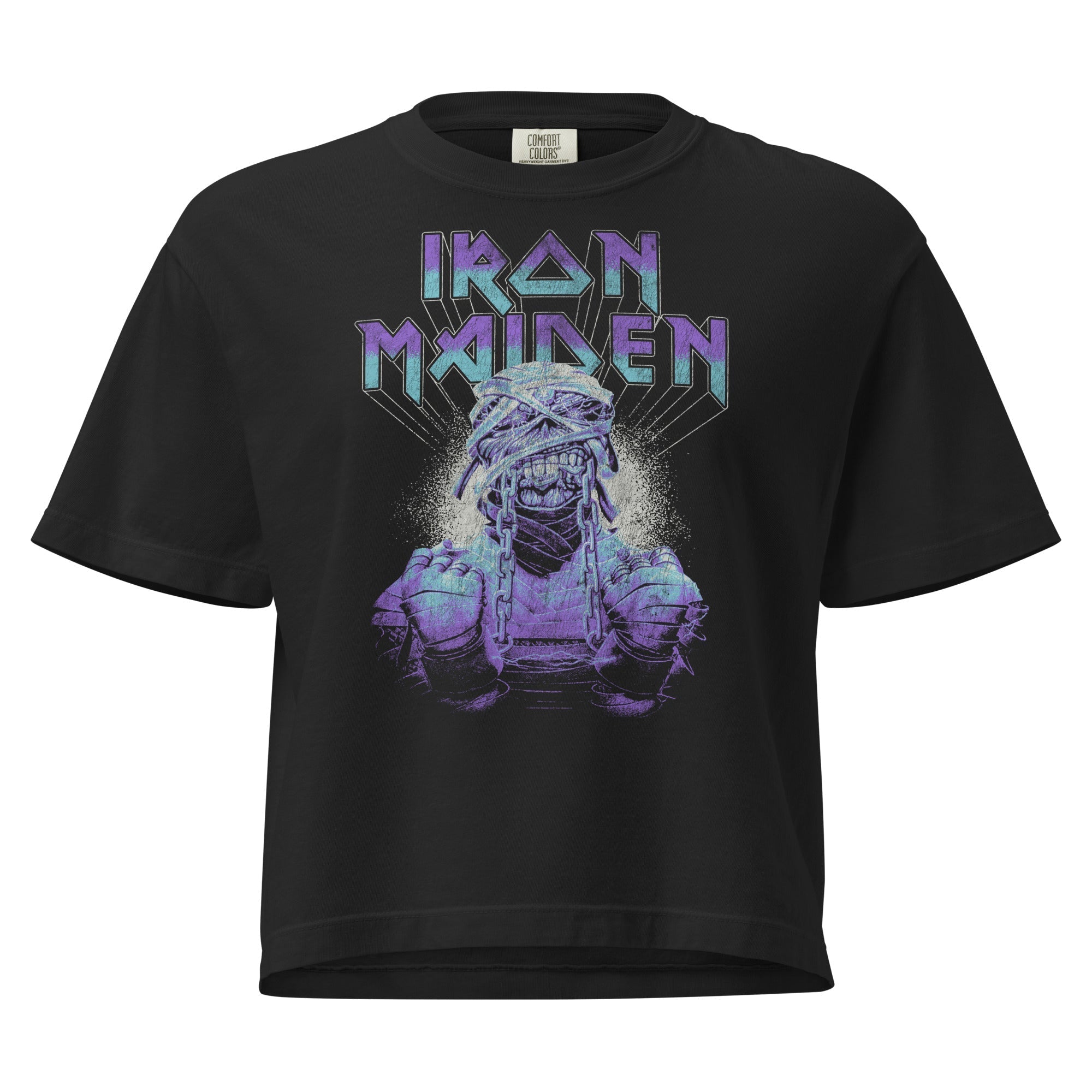 Iron Maiden Free Eddie Vintage Mineral Wash Womens Crop Top
