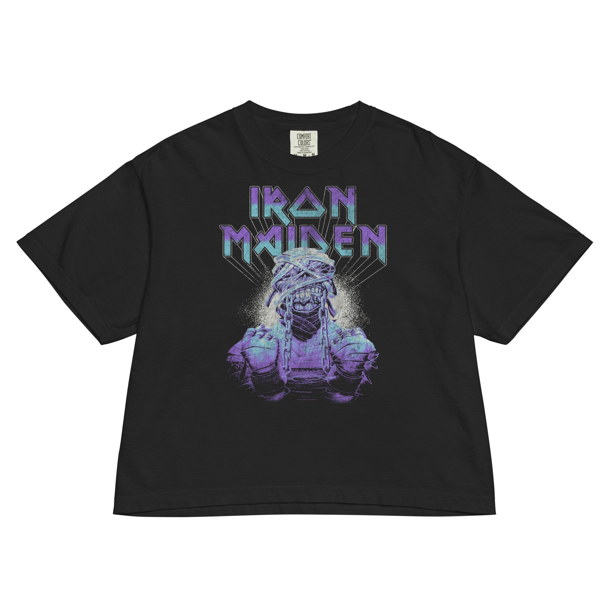 Iron Maiden Free Eddie Vintage Mineral Wash Womens Crop Top