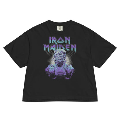 Iron Maiden Free Eddie Vintage Mineral Wash Womens Crop Top
